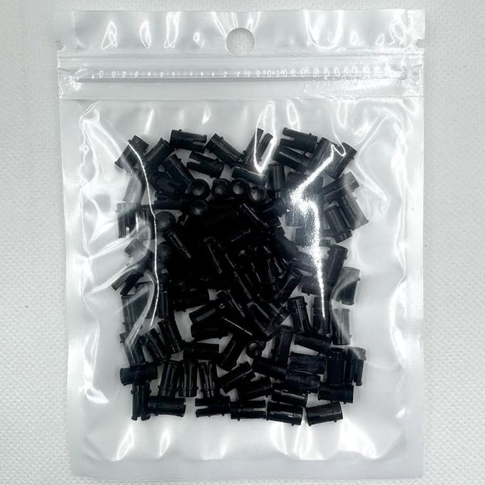 100 Stuks 4274 Technische Pin 1/2 Bouwstenen DOE-HET-ZELF Assemblage Bulk Componenten Reserve Bakstenen Leren- zwart