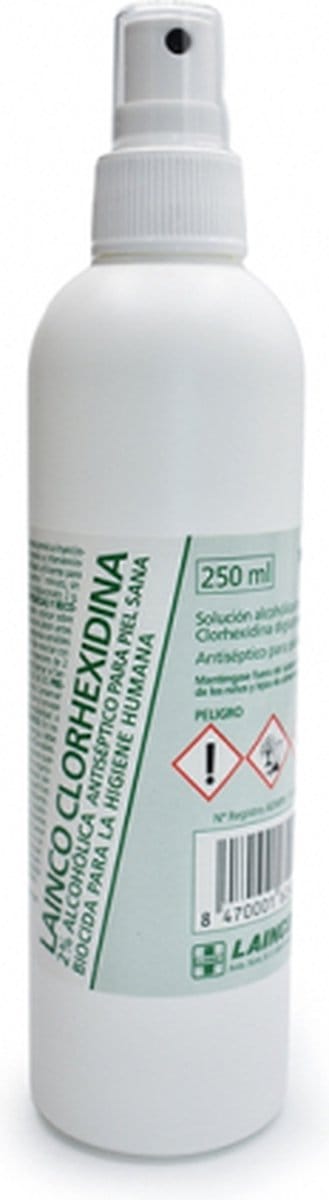 250 ML CHLOORHEXIDINE GLUCONAAT 2% alcoholische oplossing 0,2% SPRAY