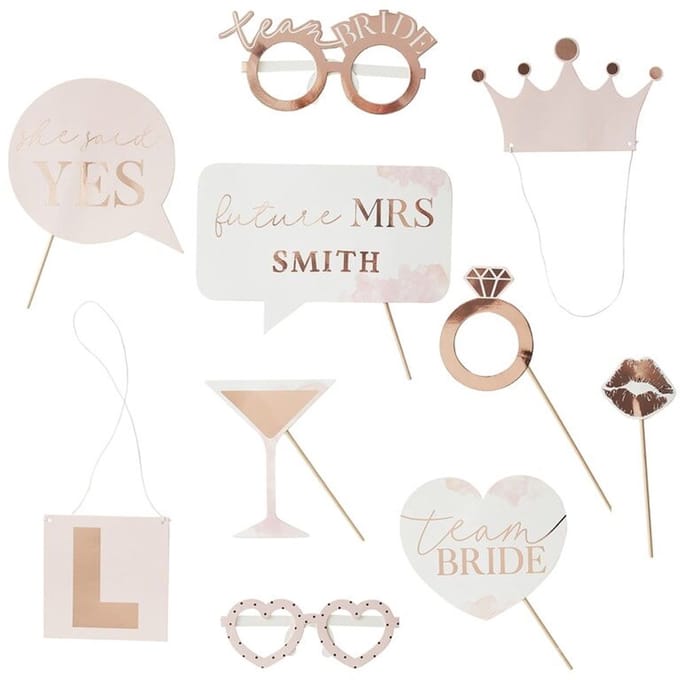 Ginger Ray - Photo Booth Props - Team Bride - 10 stuks