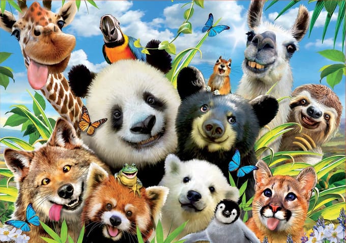 Legpuzzel - 1000 stukjes - Llama Drama Selfie - Educa puzzel