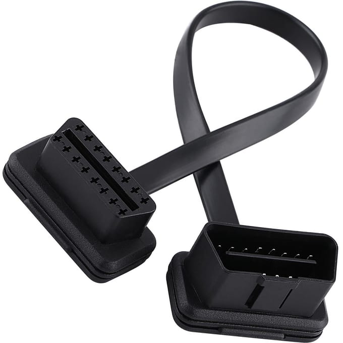 Auto Auto 16-pins Mannelijk naar Vrouwelijk OBD Verlengkabel Diagnostische Adapter 30cm black