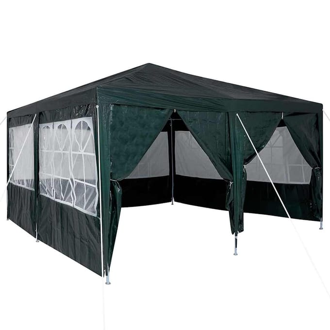 vidaXL - Partytent - Groen - 400 - x - 400 - x - 266 - cm - Polyetheen