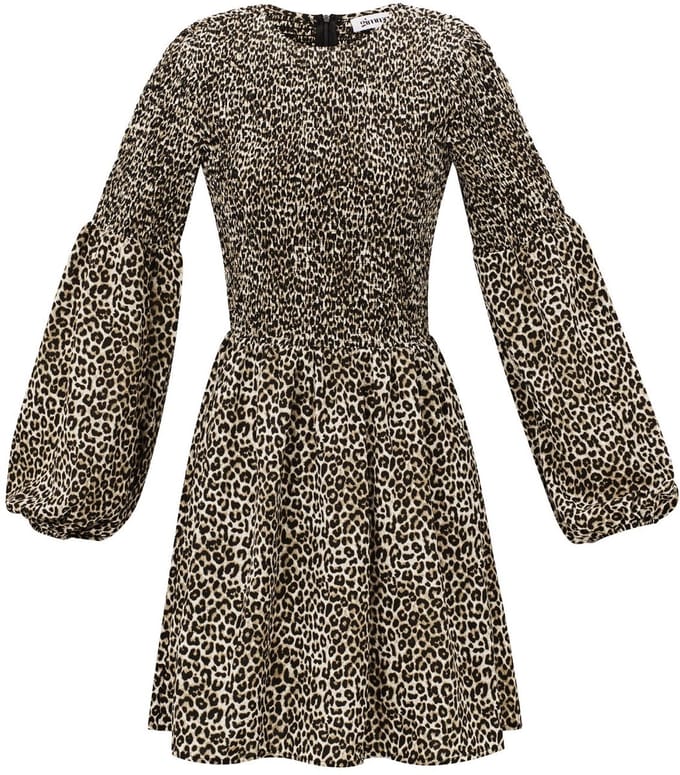 Elegante Polyester Vrouwen Mini Jurk met Luipaardprint - Maat M
