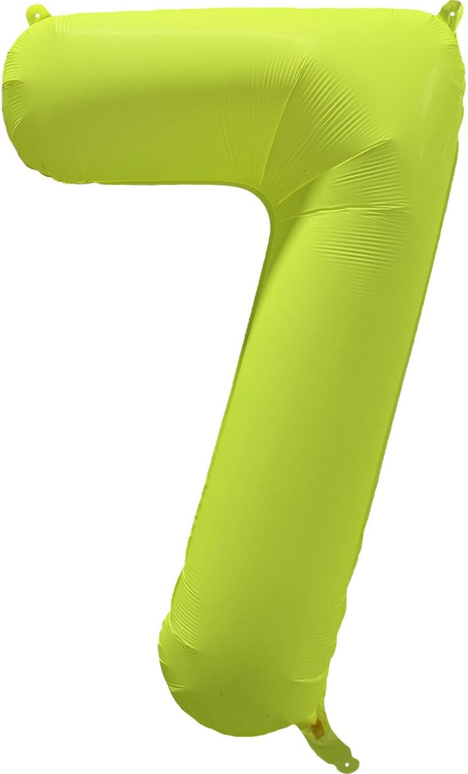 Riethmüller - Folieballon cijfer 7 - neon geel - 86 cm