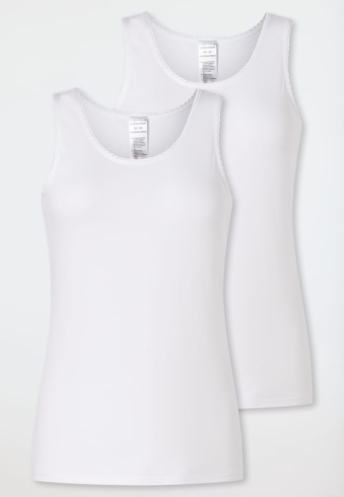 Schiesser 2PACK Top hemdjes Modern Multipacks - Dames Onderhemd wit