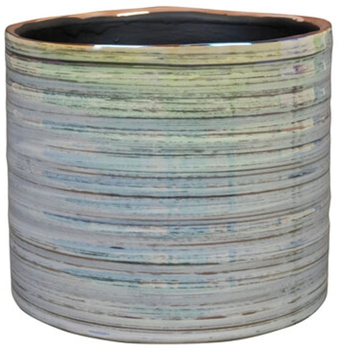 Ter Steege - keramiek Bloempot - blauw - D17 x H17 cm - Opening 15 cm