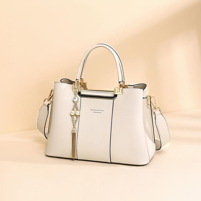 Handtas Echt Leer Crossbody Tas Veelzijdig High-end Moeder Schoudertas beige