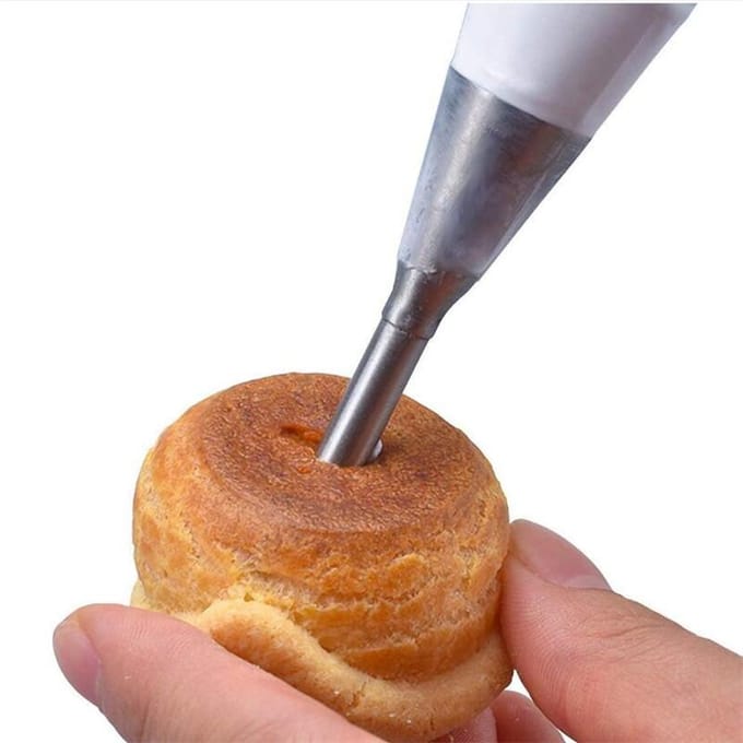 Buse de glaçage en acier inoxydable, bec de crème, injecteur de crème, buse de gâteau, outil de cuisson, outils de décoration de gâteaux white