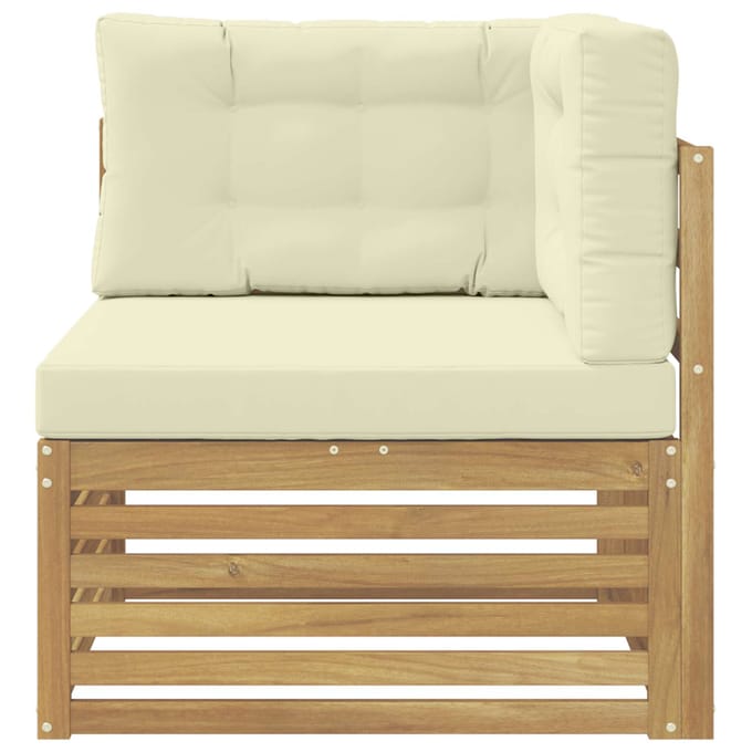 vidaXL - Buitenhoekbank - Massief - Acacia - Hout - Wit