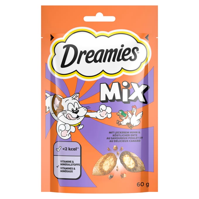 6x60g Kip & Eend Dreamies/Catisfactions Kattensnacks