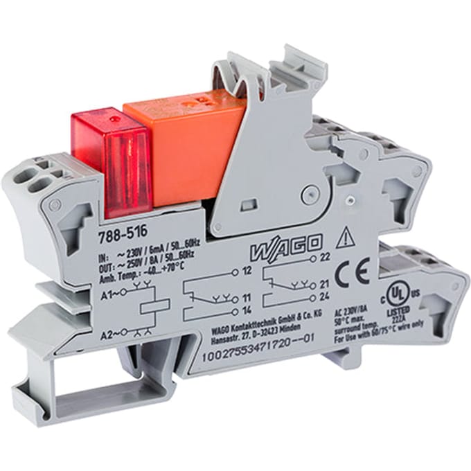 WAGO 230V AC Dubbele Omschakeling Relaismodule - 788-516