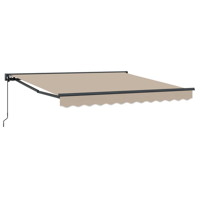 vidaXL - Zonnescherm - Frame - Beige - 350 - x - 250 - cm - Polyester - met - PU-coating