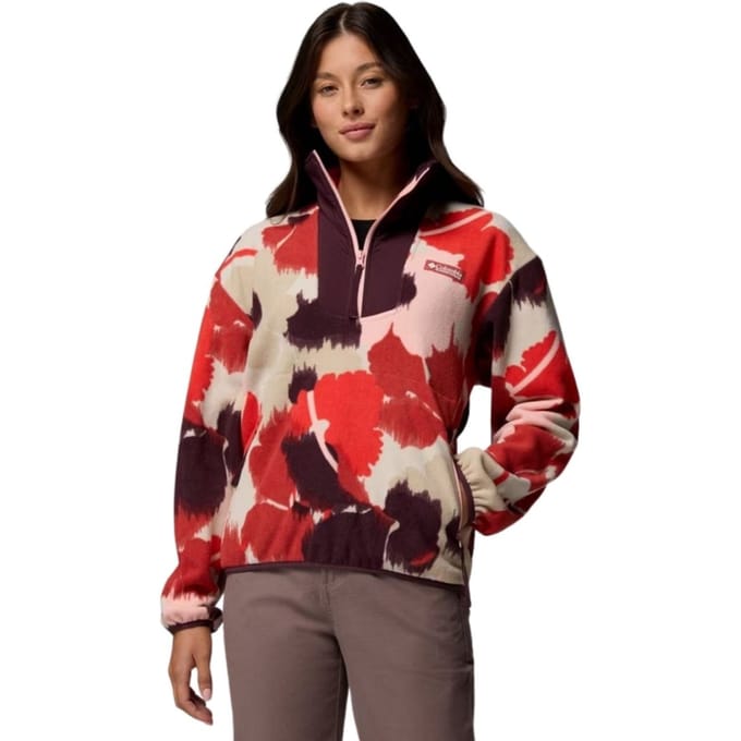 Columbia Sequoia Grove™ Printed Half Zip Dames Outdoortrui - Washed Red, Ikatbloom