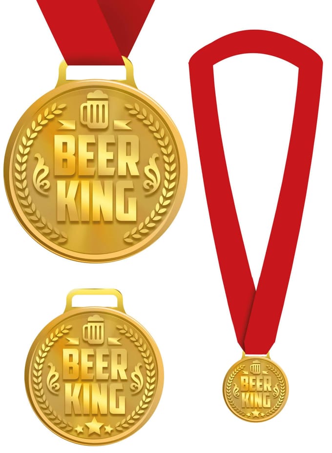 Médaille Dorée en Métal Récompense Roi de la Bière