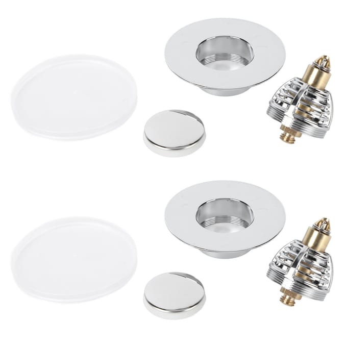 Lot de 2 bouchons de vidange pour lavabo de salle de bain white