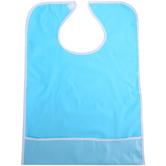 Waterdichte Volwassen Oudere Eetmoment Eet Slab Kleding Kledingbeschermer Eethulp Lichtblauw blue