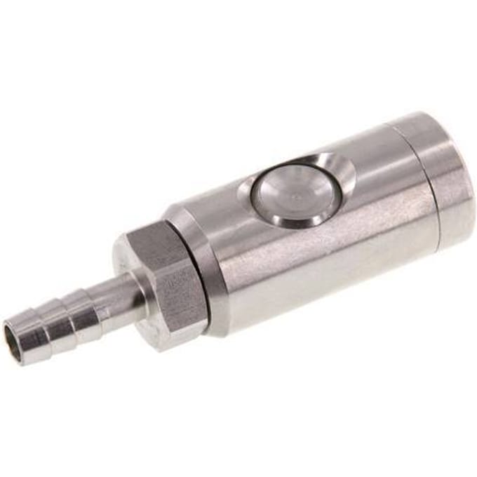 RVS 316L DN 7.4 Safety Luchtkoppeling Snelkoppeling met Drukknop 9 mm Slangpilaar