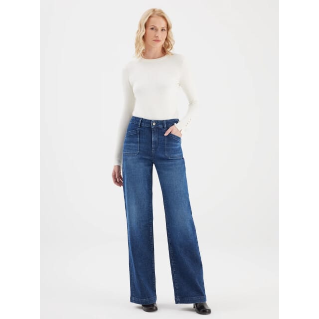 Cup of Joe Coj mira wide leg jeans dark blue