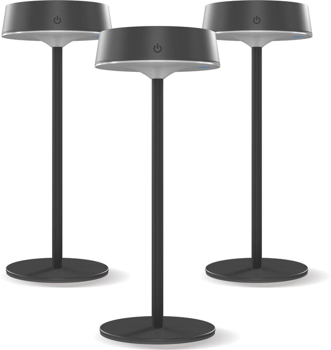 Calex Parma Solar Tafellamp - 3 Stuks - Oplaadbaar - Warm Wit Licht - Zonne-energie - Dimbaar - Zwart