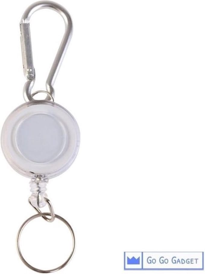 Jumada - Sleutelhanger – Uittrekbaar Koord – Haak – Karabijnhaak – Wit