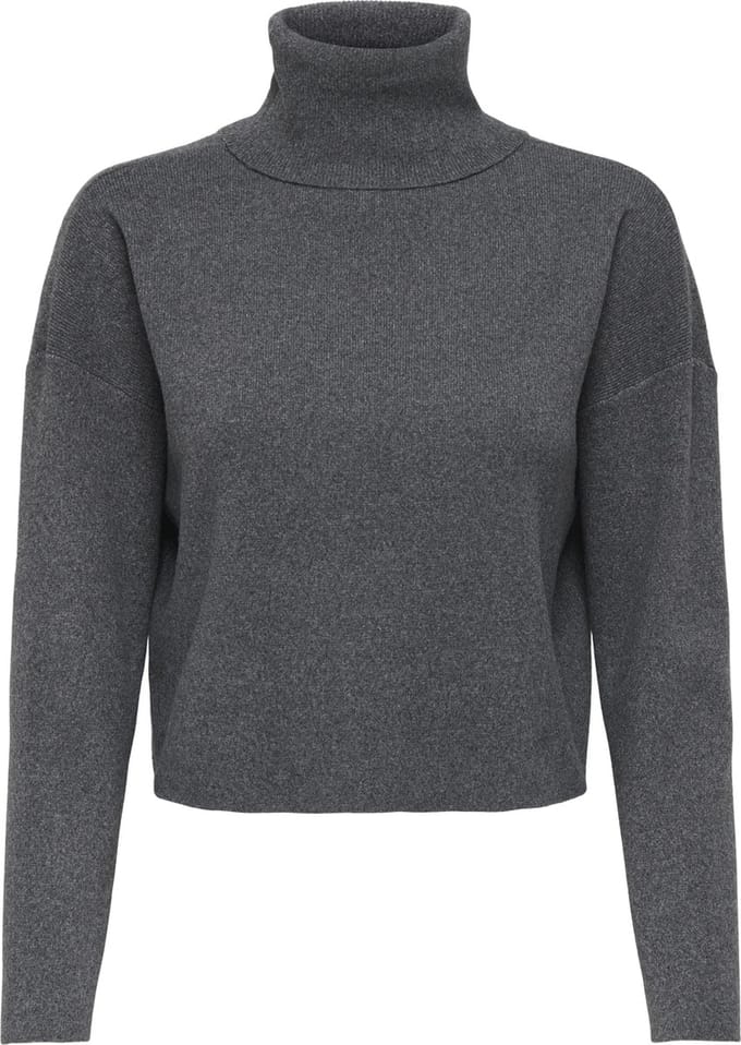 Only Trui Onlama Life Ls Rib Rollneck Cc Knt 15350404 Medium Grey Melange Dames Maat - S