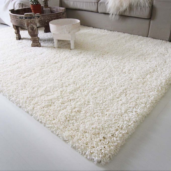 Hoogpolig vloerkleed - Shaggy Royal crème 60x110