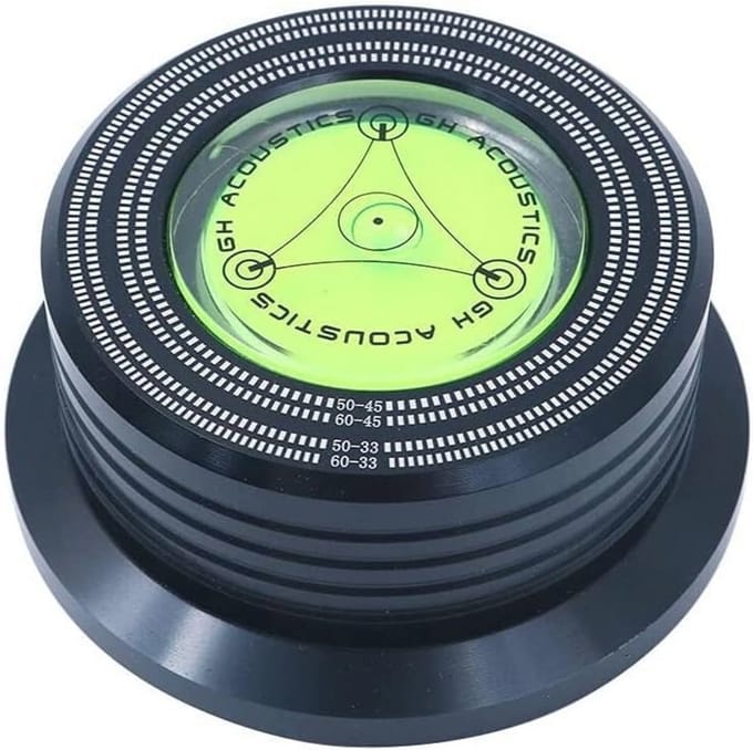 Bubble Level Speed Detection Turntable LP Vinyl Disc Stabilizer Clamp