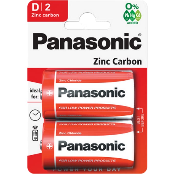 Panasonic Zink Koolstof D Batterijen - 2 stuks