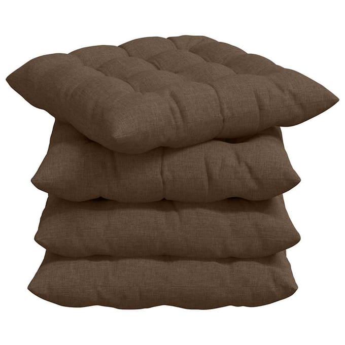 vidaXL - Zitkussens - 4 - pcs - Bruin - 40 - x - 40 - x - 6 - cm - Stof