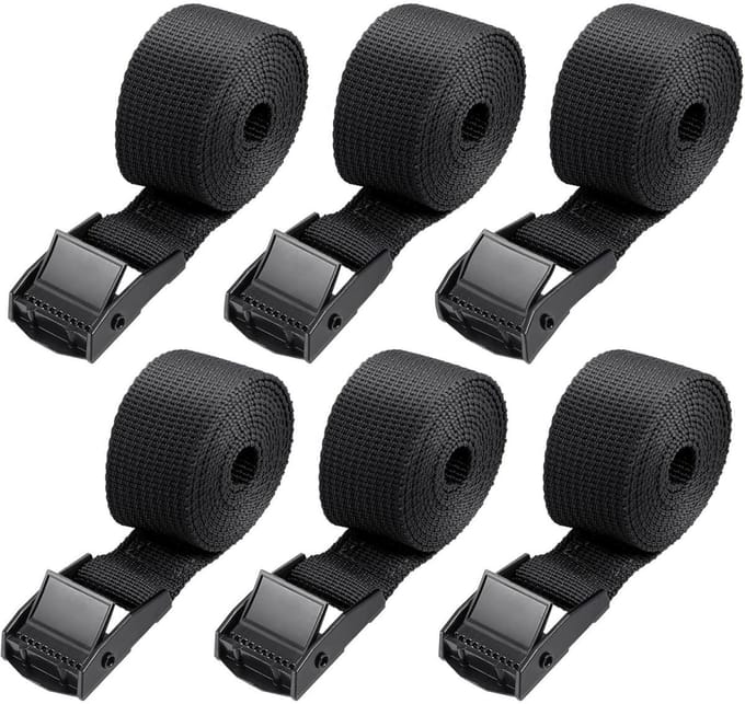 EXCITAT Spanbanden - Verstelbaar - Clipsluiting - voor Motorfietsen, Bagage, Kamperen - 6-pack
