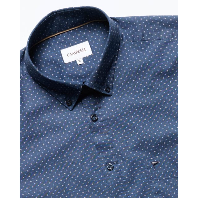 Campbell Casual Overhemd Donkerblauw Heren