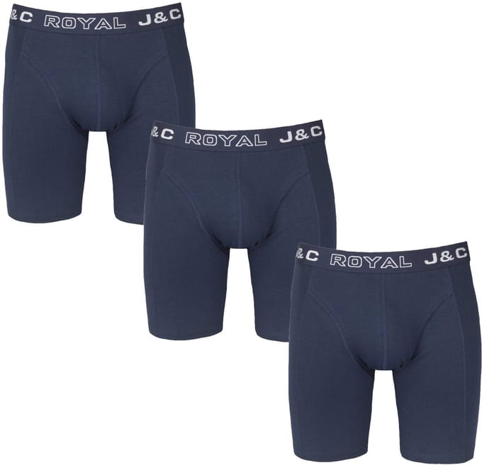 3-PACK LUXE EN ELASTISCHE HERENBOXERSHORT MET LANGE PIJPEN J&C - maat M
