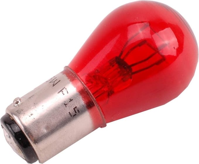 lamp 12 volt 21 / 5watt rood - achterlicht lamp scooter universeel