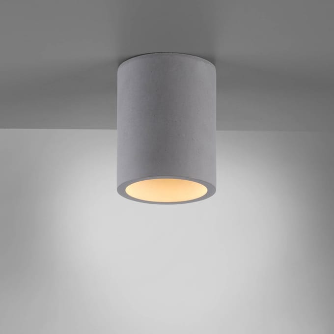 Paul Neuhaus Eton plafondlamp, grijs, beton, Ø 11 cm, GU10