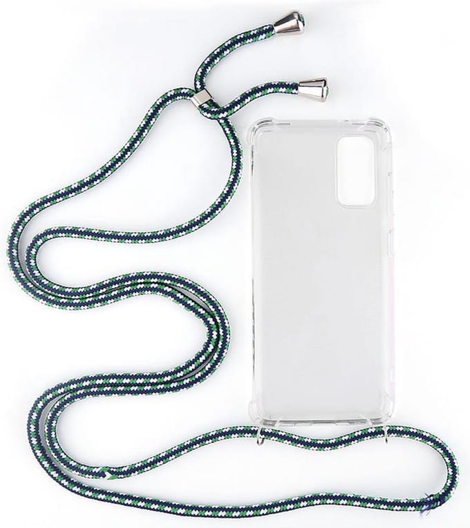 Shop4 - Samsung Galaxy S20 Hoesje - Zachte Back Case met Koord Multi Groen