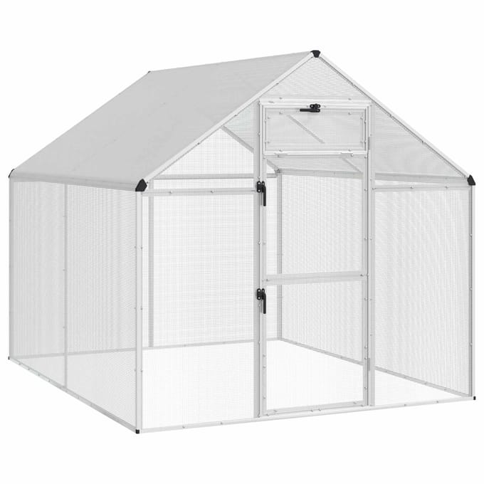 vidaXL Vogelkooi Zilverkleurig 181,5 x 221 x 173,5 cm