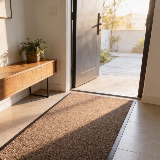 Deurmat groot XXL Beige - 90x400cm - voor binnen - 2 zijden afwerking - JYG ENTER