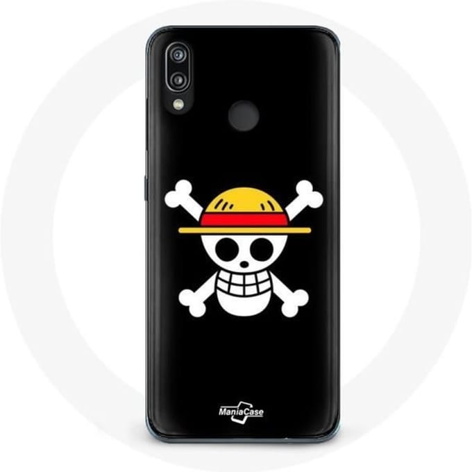 Hoesje voor Huawei P20 Lite One Piece Manga Skull Zwarte Achtergrond zwart