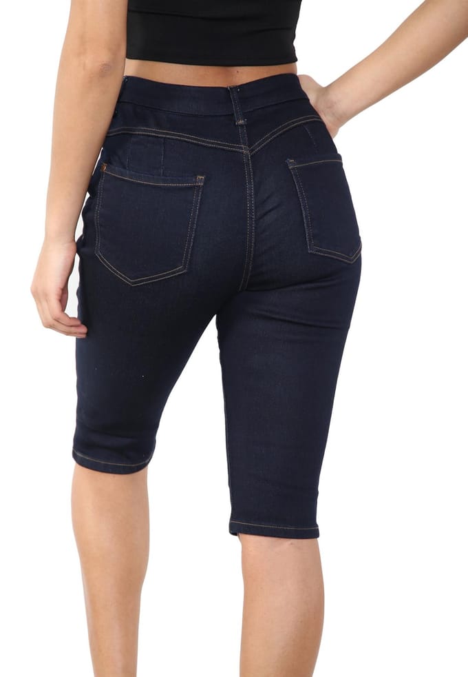 MYT Magic Shaping denim shorts met hoge taille, indigo voor dames