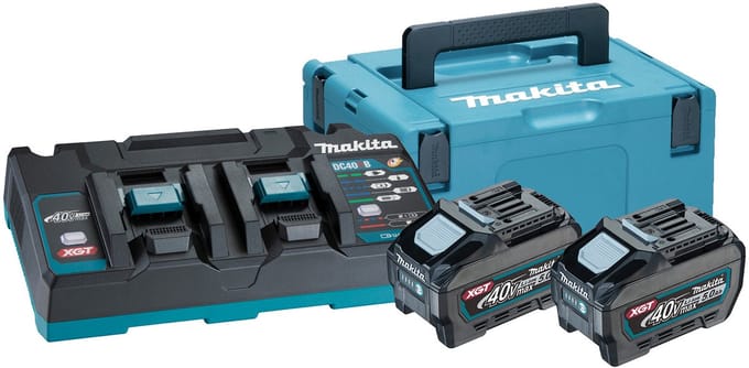 Makita Accu Starterset XGT DC40RB 2xBL4050F in Mbox - 191U13-9