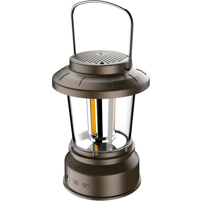 Draagbare Outdoor Retro Lantaarn Camping BT Luidspreker Licht Tentlamp USB Oplaadbare NachtHandhel White