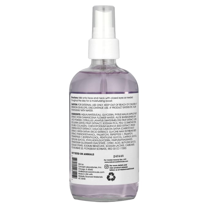 Advanced Clinicals, Collagène Plus Eau de Rose, Brume Faciale Fermeté et Éclat, 8 fl oz (237ml) white