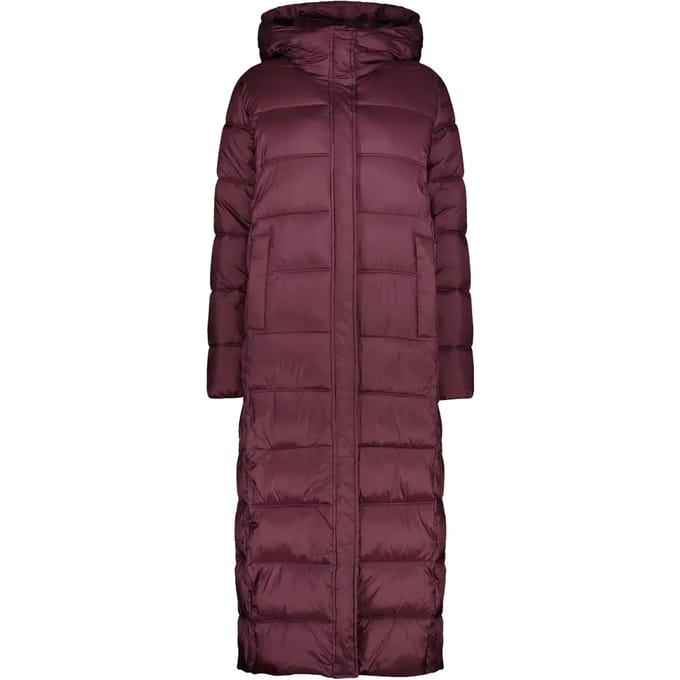 Shiny lange gewatteerde parka met capuchon voor dames CMP