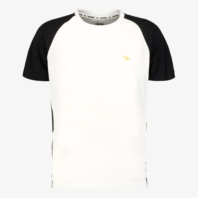 Dutchy kinder voetbal T-shirt wit zwart - Maat 152