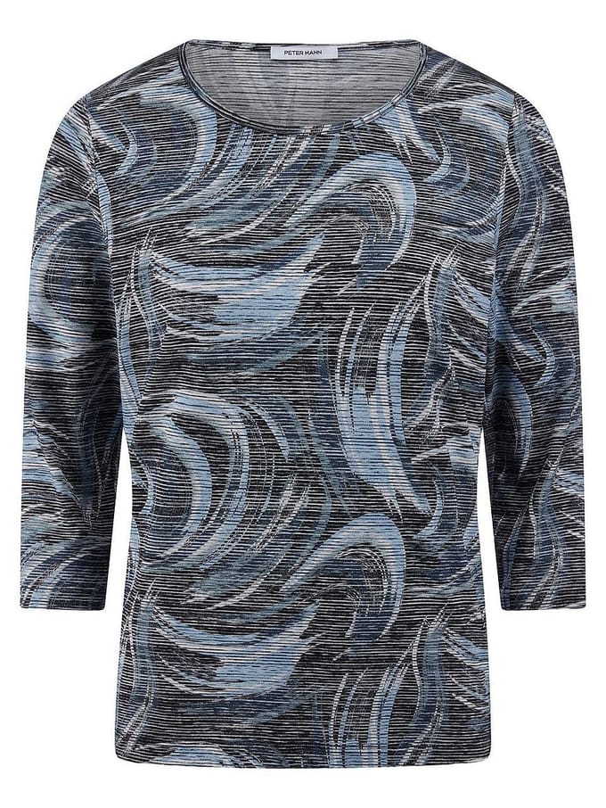 Shirt ronde hals Van Peter Hahn blauw