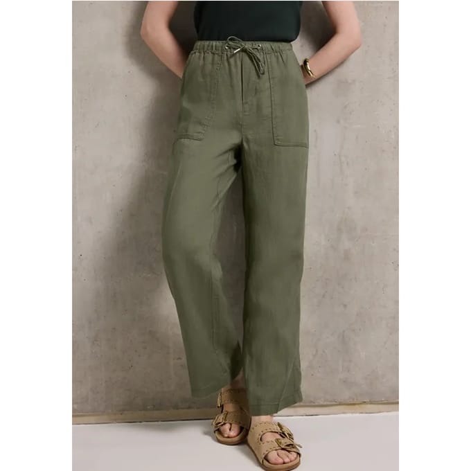 Linnen broek met rechte pijpen