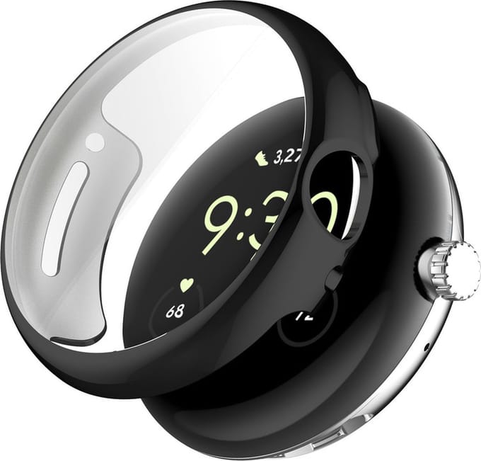 Watch case screenprotector - hoesje - geschikt voor Google Pixel Watch 2 - zwart