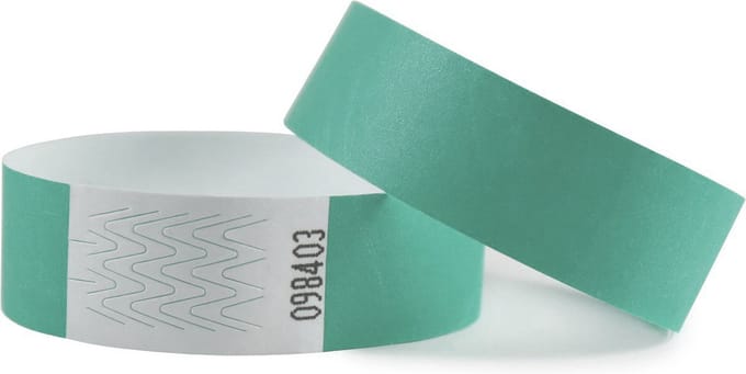 CombiCraft Blanco Tyvek Polsbandjes Zeegroen - 100 stuks