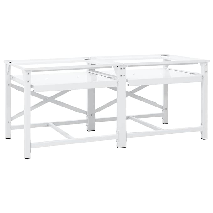 Vidaxl Podium Double Pour Machine à Laver Avec Étagères, Blanc white