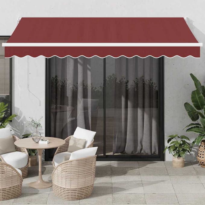 vidaXL - Uitschuifbare - luifel - Geel - met - Witte - Frame - 3,5 - x - 2,5 - m